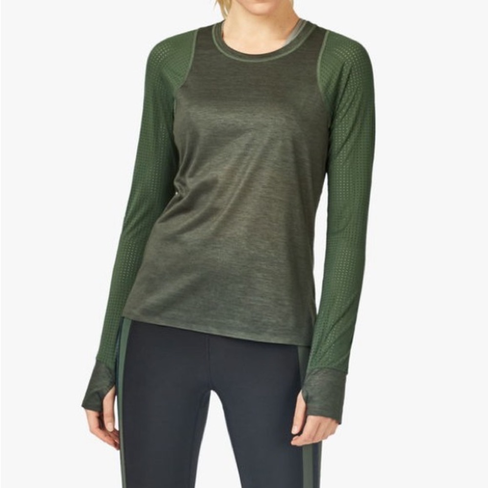 SWEATY BETTY Olive Green Long Sleeve Top   NWOT
